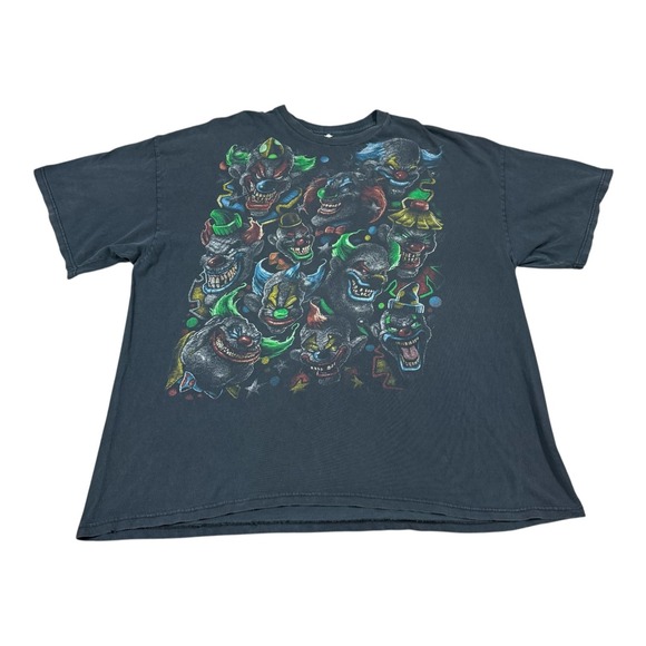 Vintage Other - Vintage 2000s Clown Gang Colorful Faded Black Shirt Men's 2XL